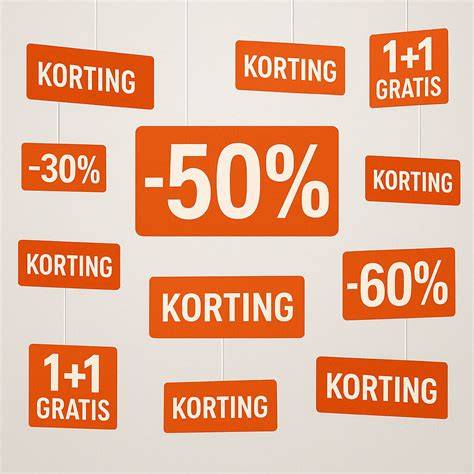 Korting banner en levering: gratis vanaf donderdag, tijdelijke korting