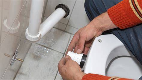 Diagram van het stappenplan voor toiletafvoer vervangen