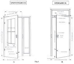 Tabel met de meest voorkomende standaardmaten voor opdek binnendeuren (hoogte, breedte, dikte)