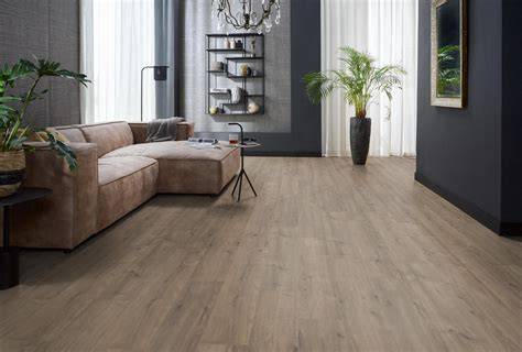 Voorbeeld van een woonkamer met Forest Bruin Eiken laminaat