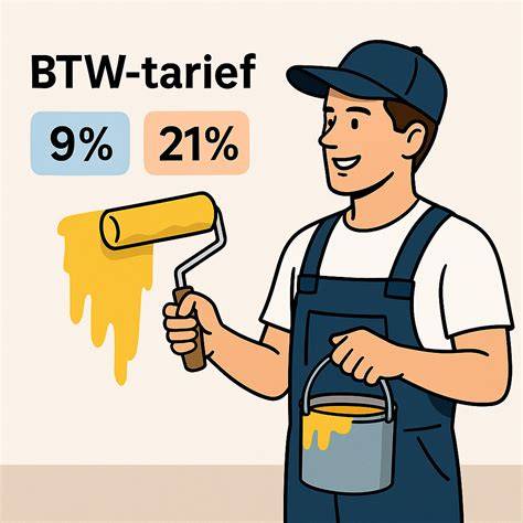 Infographic: Verdeling btw-scenario's bij schilderwerk