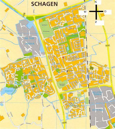 Illustratieve kaart van Schagen en omgeving met De Gevel locatie