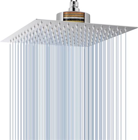 Voorbeeld van een moderne vierkante inbouw regendouchekop met verstelbaar kogelgewricht.