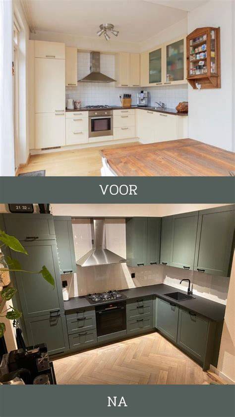 Foto: voor- en na-renovatie van een IKEA-keuken
