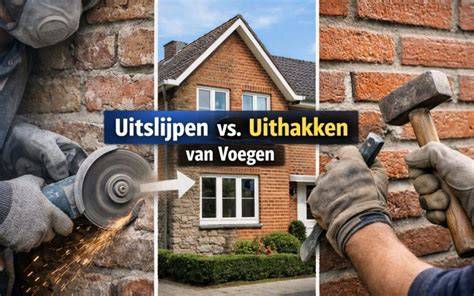 Uitleg afbeeldingen: uithakken vs uitslijpen van voegen