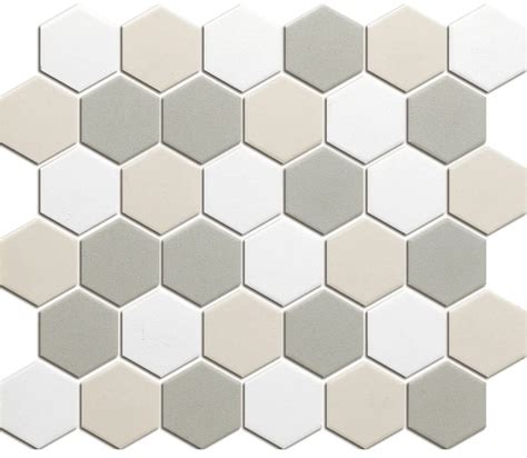 Hexagon mozaïek vloer met donkergrijze voeg