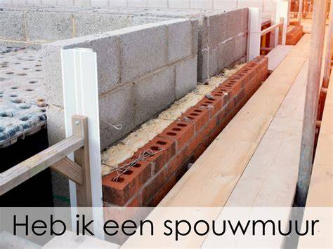 Infografiek over opbouw spouwmuur en isolatiemethoden