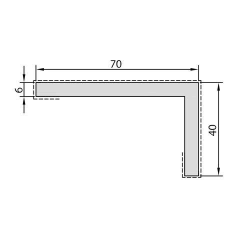 Diagram: kleuren en lengtes van het 50x50 mm hoekprofiel