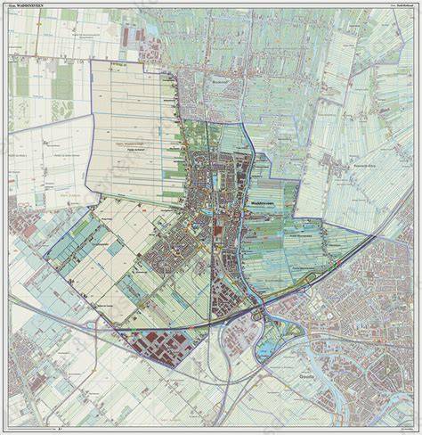 Kaart: Waddinxveen met focus op wijken en leidingsystemen