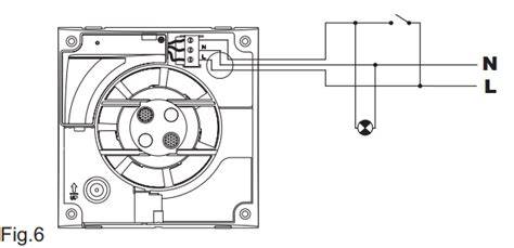 Diagram van aansluiting van een badkamerventilator met vochtsensor