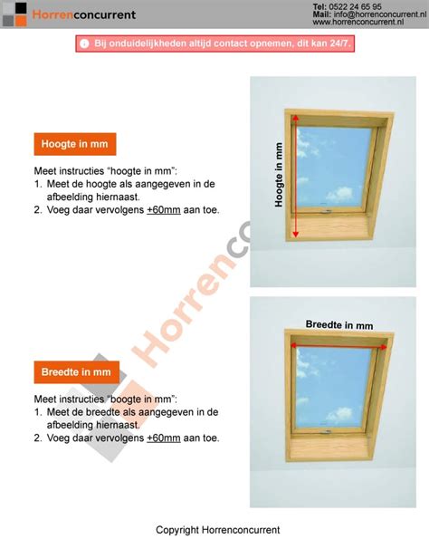 Schaal- en montageinstructies voor dakraamhor