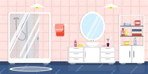 Illustratie van montageposities in een badkamer