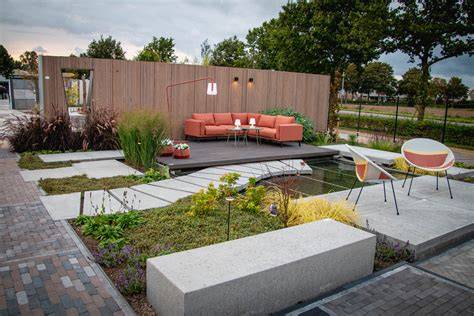 Showtuin en showroom met diverse tegelopstellingen in de regio