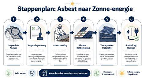 Infographic: Overzicht van asbest sanering en zonnepanelen proces