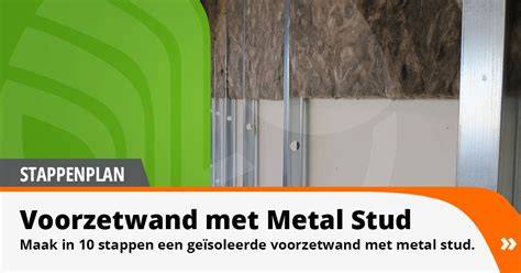 Infographic: overzicht stappenplan zolderkamer met metal stud en gipsplaten