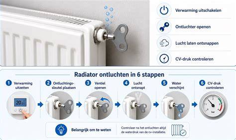Infographic: Hoe lucht uit radiatoren te verwijderen en waterdruk controleren