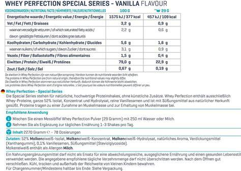 Infographic: samenvatting klantwaarden Whey Perfection Special Series