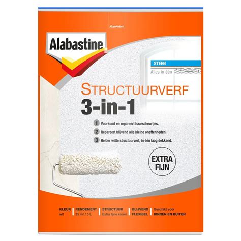 Infographic: aanbrengstappen Alabastine Structuurverf