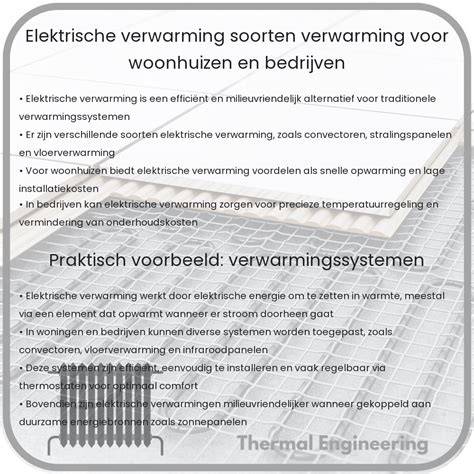 Tabla: types elektrische verwarming en toepassingen