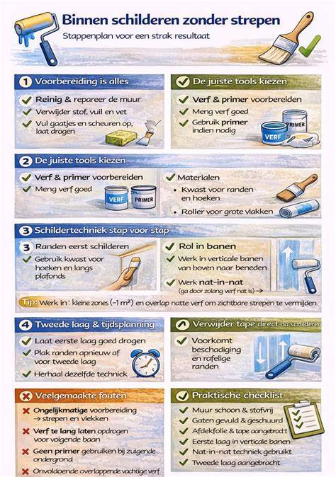 Infografiek: Stappenplan schilderen binnen- en buitenkozijnen