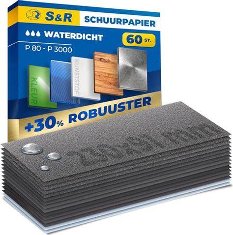 Infographic over nat schuren en waterproof schuurpapier