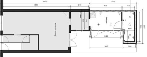 Plattegrond met aanduidingen voor een vergunningsvrije aanbouw