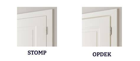Infographic: Vergelijking stomp vs. opdekdeur (afmetingen, rand, montage)