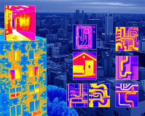 Thermografische opname die koudebruggen in een muur laat zien.
