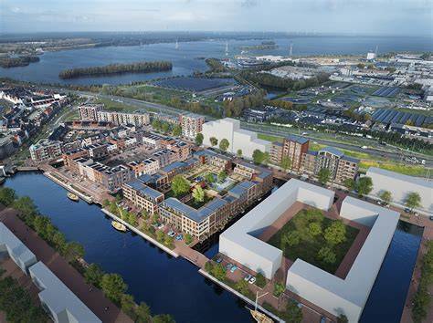 Infographic: kaart van Waterfront Harderwijk met eilandblok De Woonwerf en kadeblok Silouette