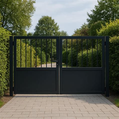 Illustratie van diverse stijlen metalen tuinpoorten