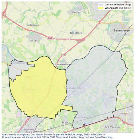 Kaart met locaties van Oud-Gastel en omliggende aanbieders