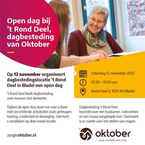 Infographic: Overzicht dagbesteding Oktober locaties, activiteiten en contact