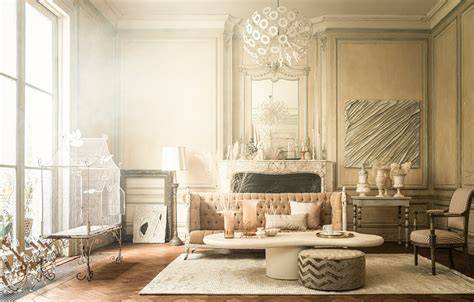 Franse interieur details: kroonluchter en brocante lijst