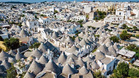 Ruta langs trulli in Valle d’Itria - kaart van Alberobello, Locorotondo, Cisternino en Ostuni