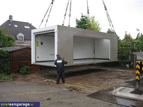 Diagram: bouwproces prefab betonnen schuur