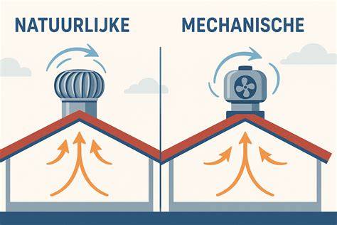 Infographic: werking gevelrooster en windgedreven dakventilator