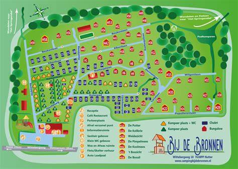 Infographic: kaart en faciliteiten van Camping Birkelt