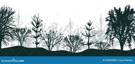 Pasteltint silhouetten van bomen als muurillustratie