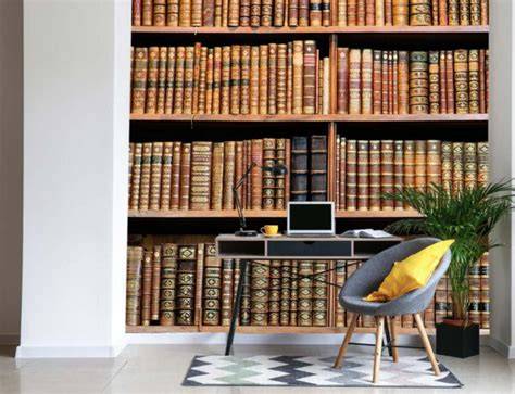 Diagram: Schematische indeling van boekenkast behang opties