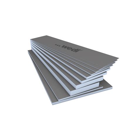 Schema van de constructie van een wedi bouwplaat met de blauwe XPS-kern en de cementgebonden toplaag.