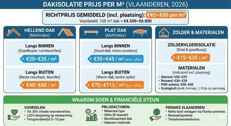 Infographic: vergelijkingsschema dakisolatie binnen/buiten en zoldervloer