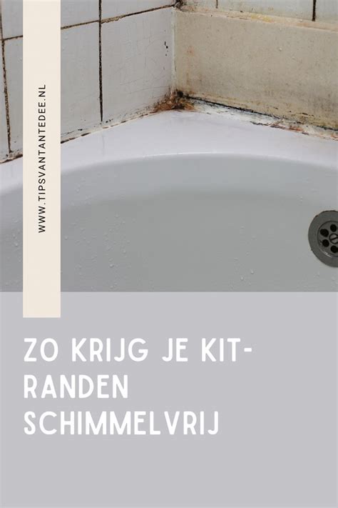 Illustratie van schimmelvorming op oude kitranden in een badkamer
