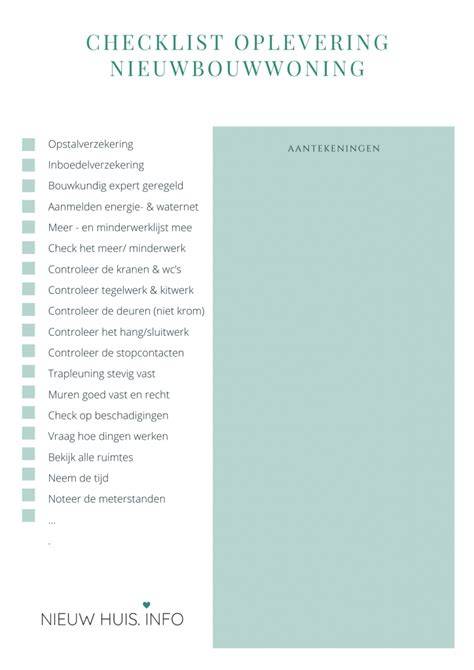 Diagram van oplevering en opleverlijst met te nemen stappen