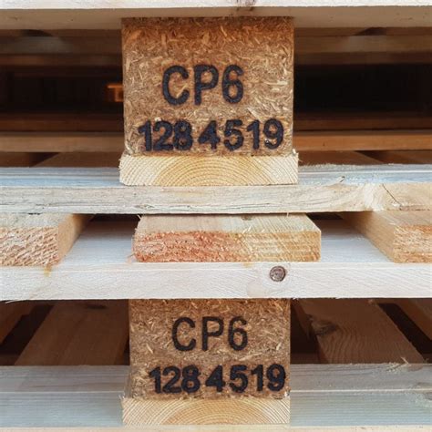 Voorbeeld van de markeringen op een CP pallet