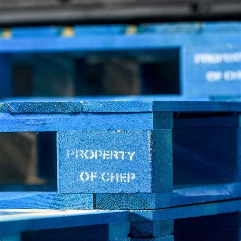 Voorbeelden van gekleurde poolpallets met logo's van CHEP, LPR en IPP