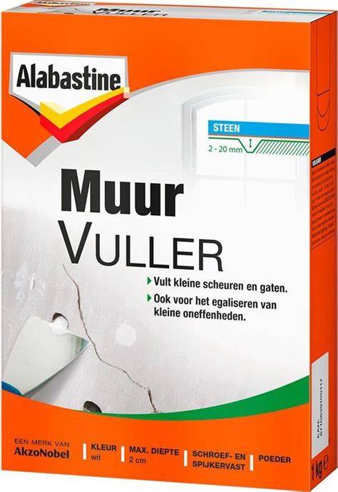 Infographic: Stappenplan voor het vullen van scheuren en gaten met Alabastine Muurvuller