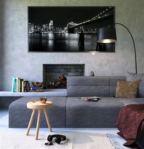 Graffiti wand in een woonkamer met industriële elementen