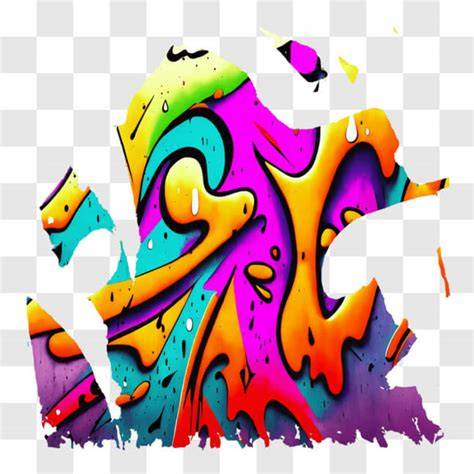 Kleurrijke graffiti print met dynamische lijnen en laag-overlapping