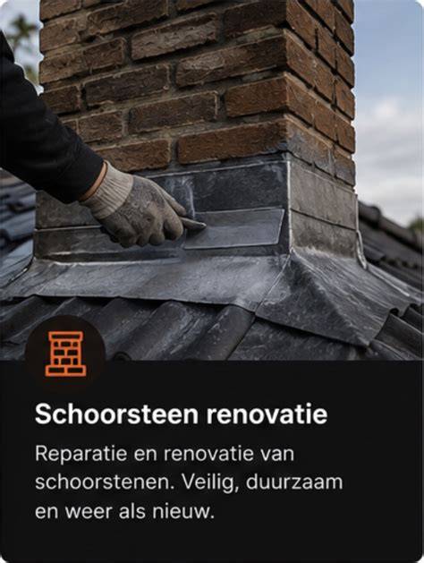 Diagram kostenopbouw schoorsteenreparatie: voegwerk, loodwerk, plateau, impregnering