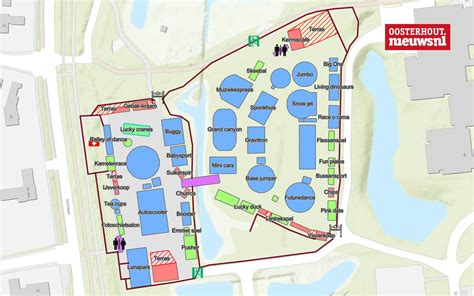 Plattegrond van de winkel in Oosterhout met de centrale ligging aangegeven vanaf de snelweg en parkeergelegenheid.